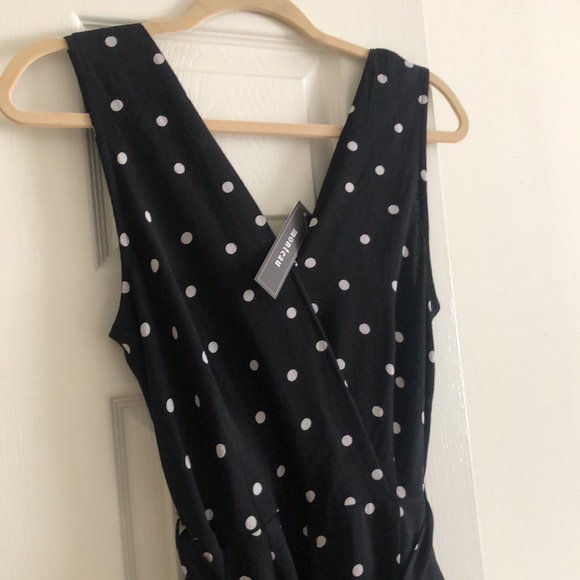 Black with White Polka-dot Jumpsuit with slids - Picture 6 of 7